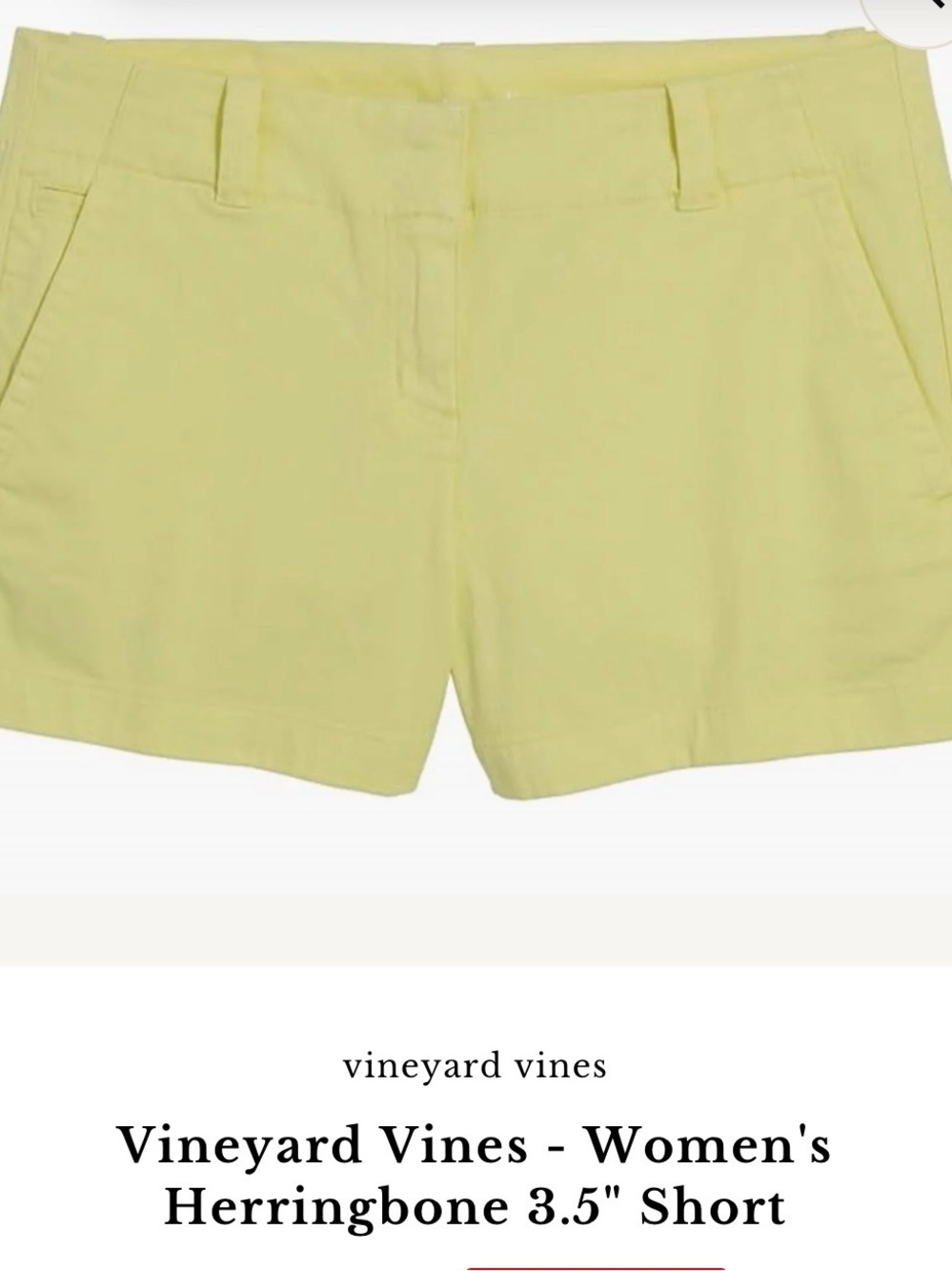 Vineyard Vines Women's Herringbone Shorts in Pale Yellow